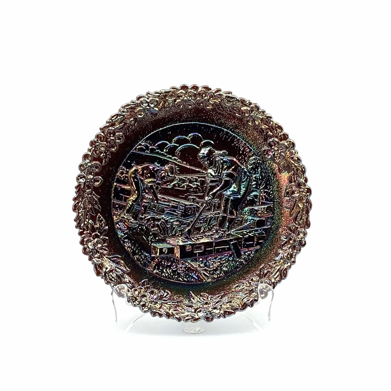 1981 Fenton Glass Collector Plate No. 12 In The Annual Series Early Craftsman of English America