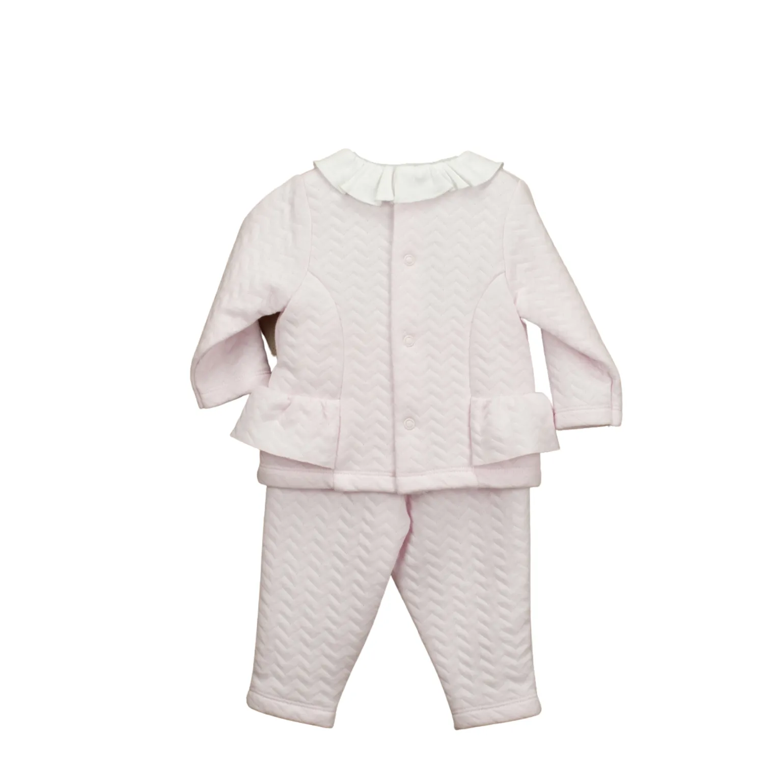 2 Piece Pink Set with Zig-Zag Print