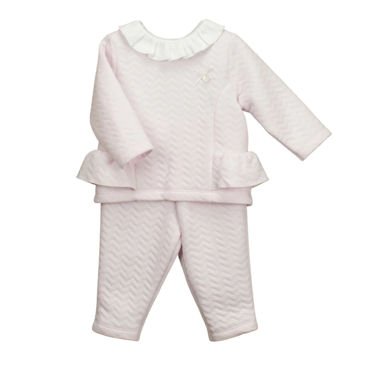 2 Piece Pink Set with Zig-Zag Print