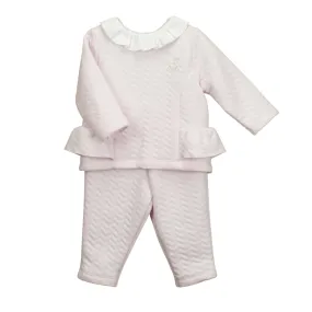 2 Piece Pink Set with Zig-Zag Print