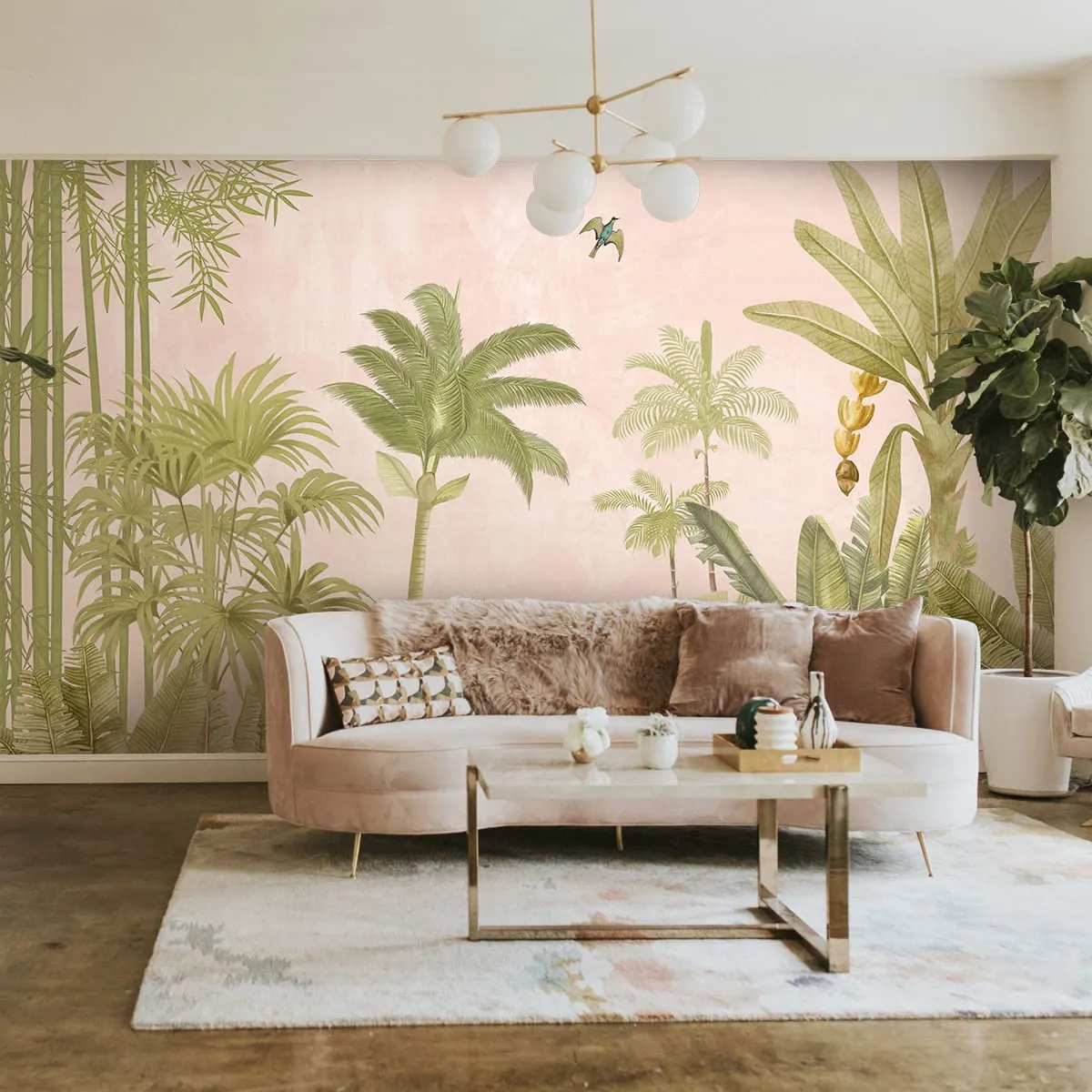 A Jungle Village, Nature Theme Wallpaper, Customised