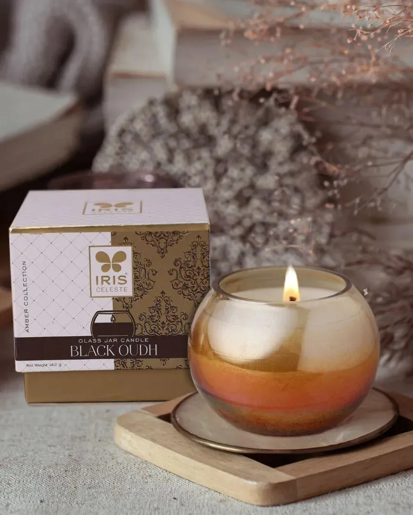 Amber Collection | Matka Candle Fragrance Black Oudh   | Single | 4 x 4 inches , 5 x 4 inches