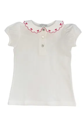 Asia T-shirt with embroidered collar