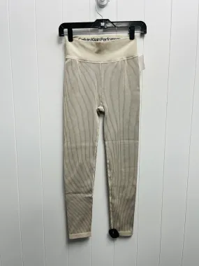 Athletic Leggings By Calvin Klein In Cream, Size: S