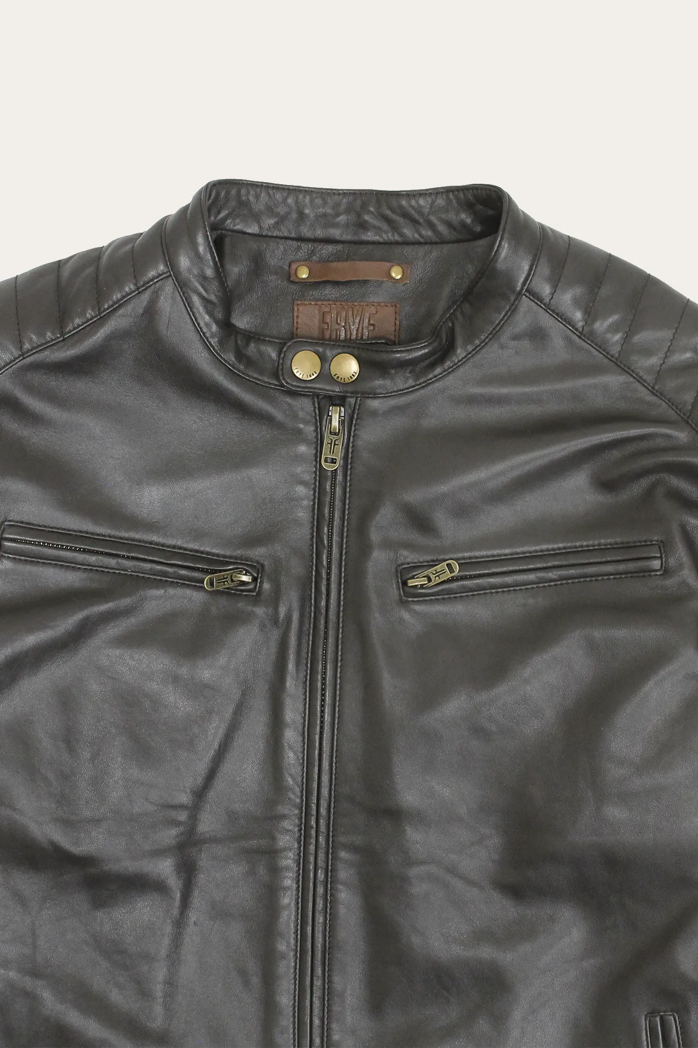 Authentic Nappa Lamb Cafe Racer Leather Jacket