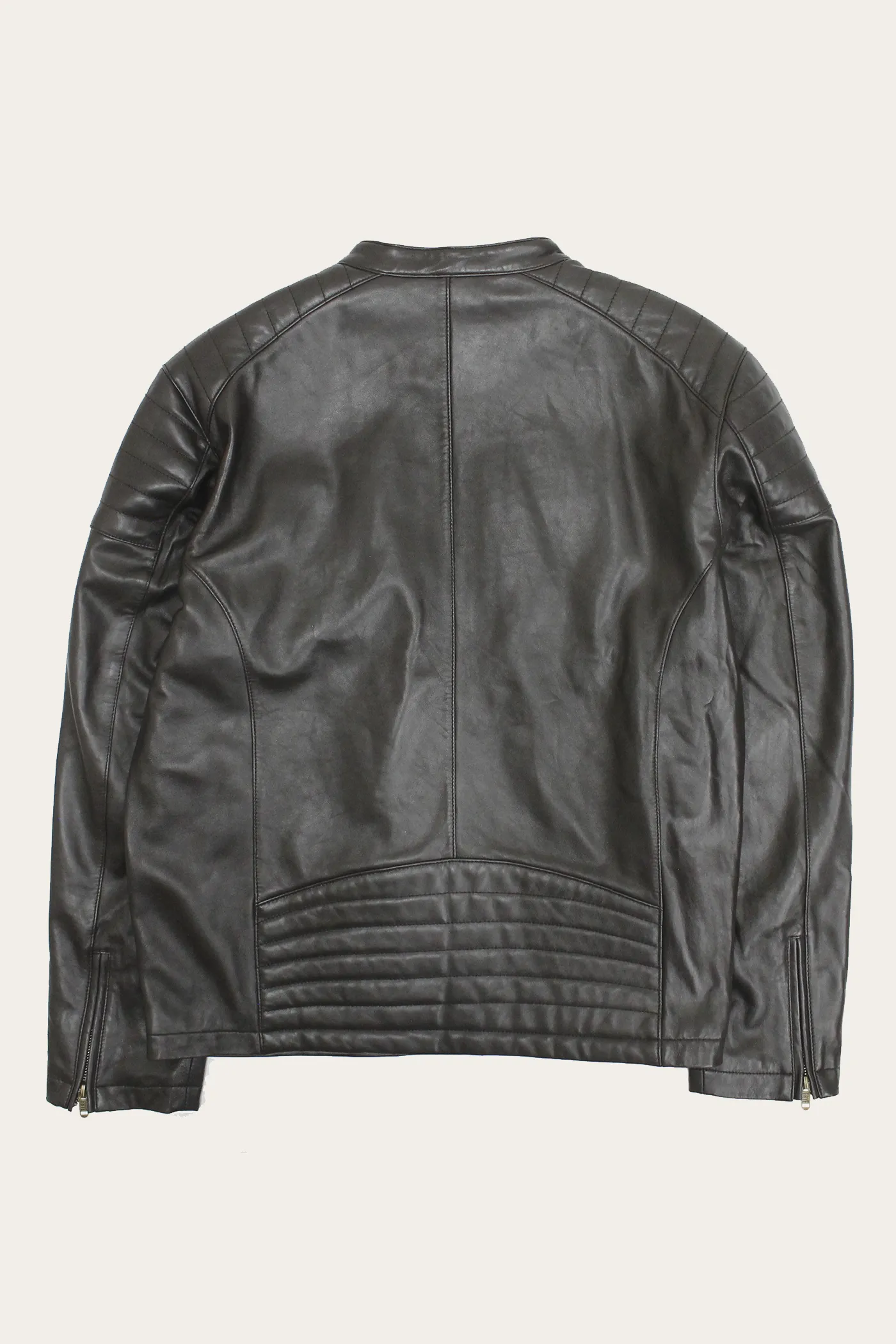 Authentic Nappa Lamb Cafe Racer Leather Jacket