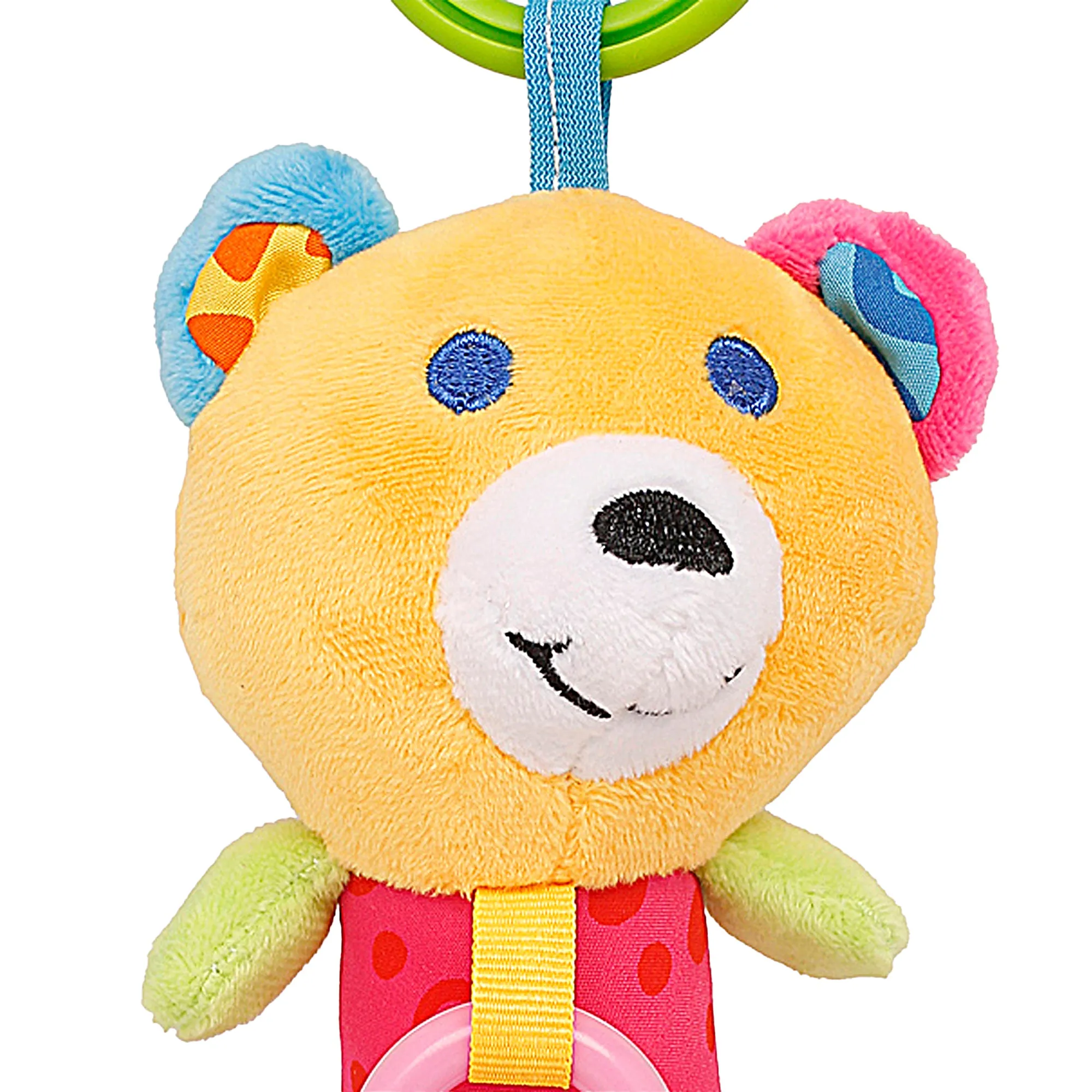 Baby Moo Happy Animal Orange And Pink Rattle