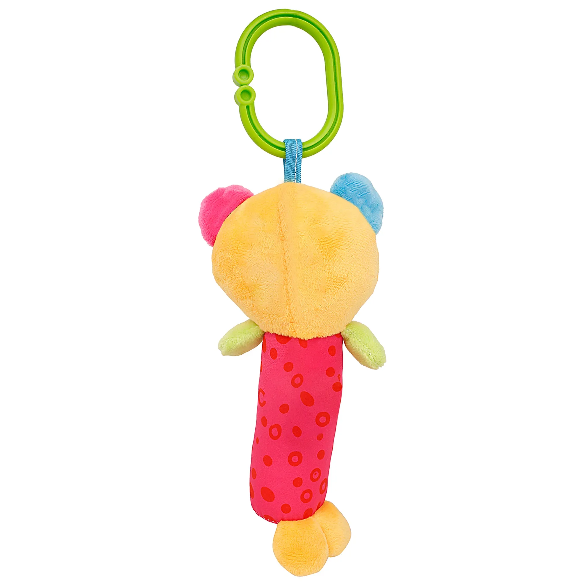 Baby Moo Happy Animal Orange And Pink Rattle