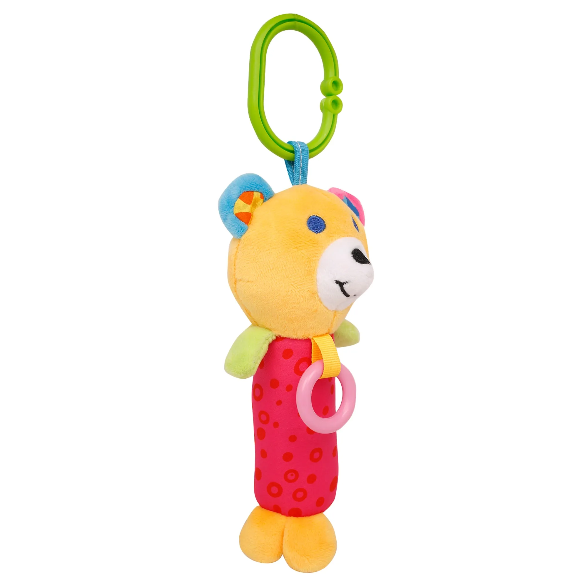 Baby Moo Happy Animal Orange And Pink Rattle