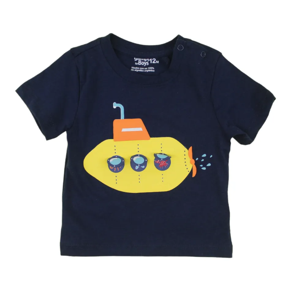 Baby Yampi Cotton Graphic Print T-shirt - Submarine