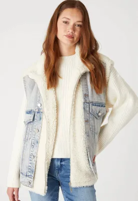 Blank NYC - Snowbank Sherpa Trucker Denim Vest
