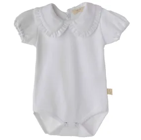 Bodysuit - Shortsleeved with Frilly Collar