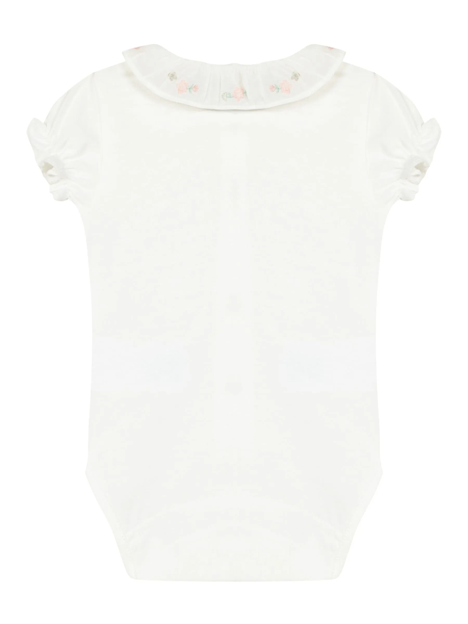 Bodysuit - White jersey with embroidery