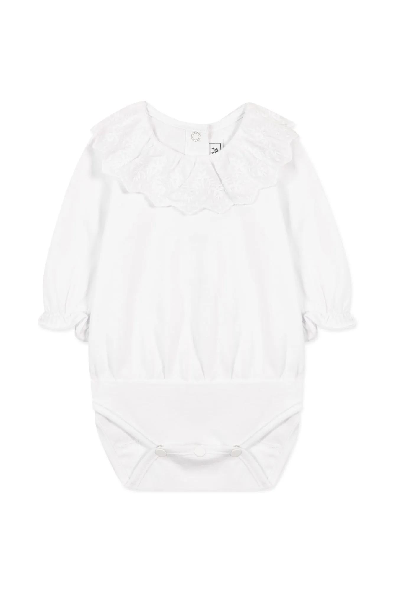 Bodysuit - White Ruffled Frill Collar