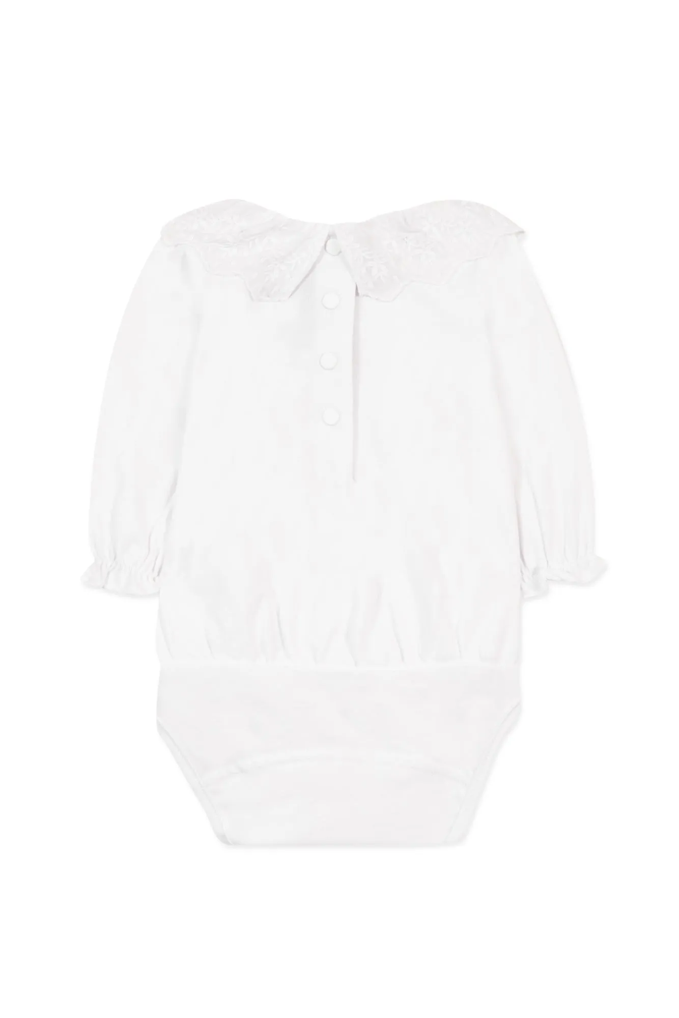 Bodysuit - White Ruffled Frill Collar