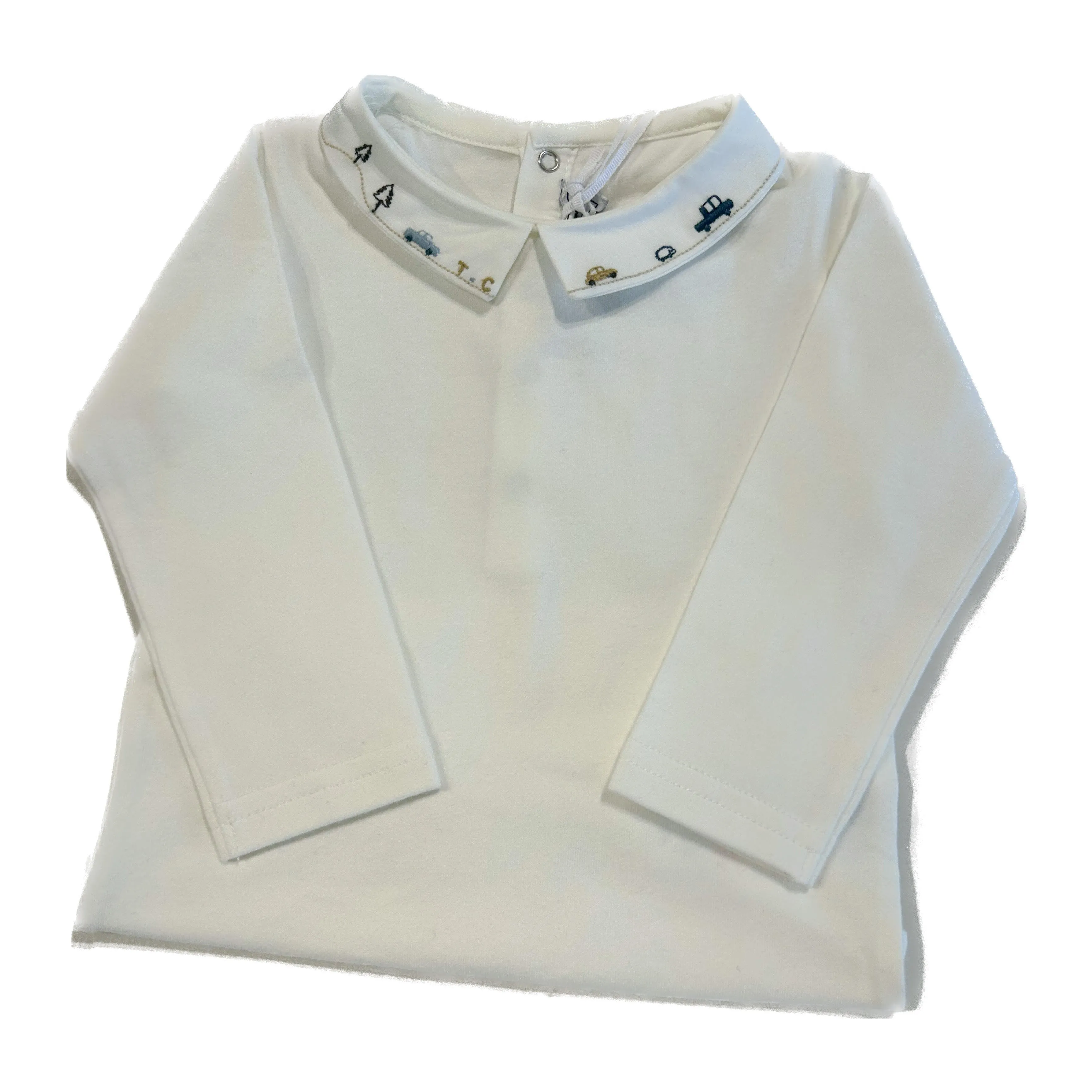 Bodysuit -  with navy decorative embroidery