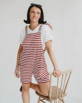 Brick Stripe Shortie Dungarees