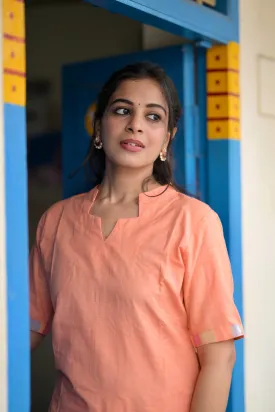 Budget Buys #17 -  Cotton blend handwoven kurta set orange