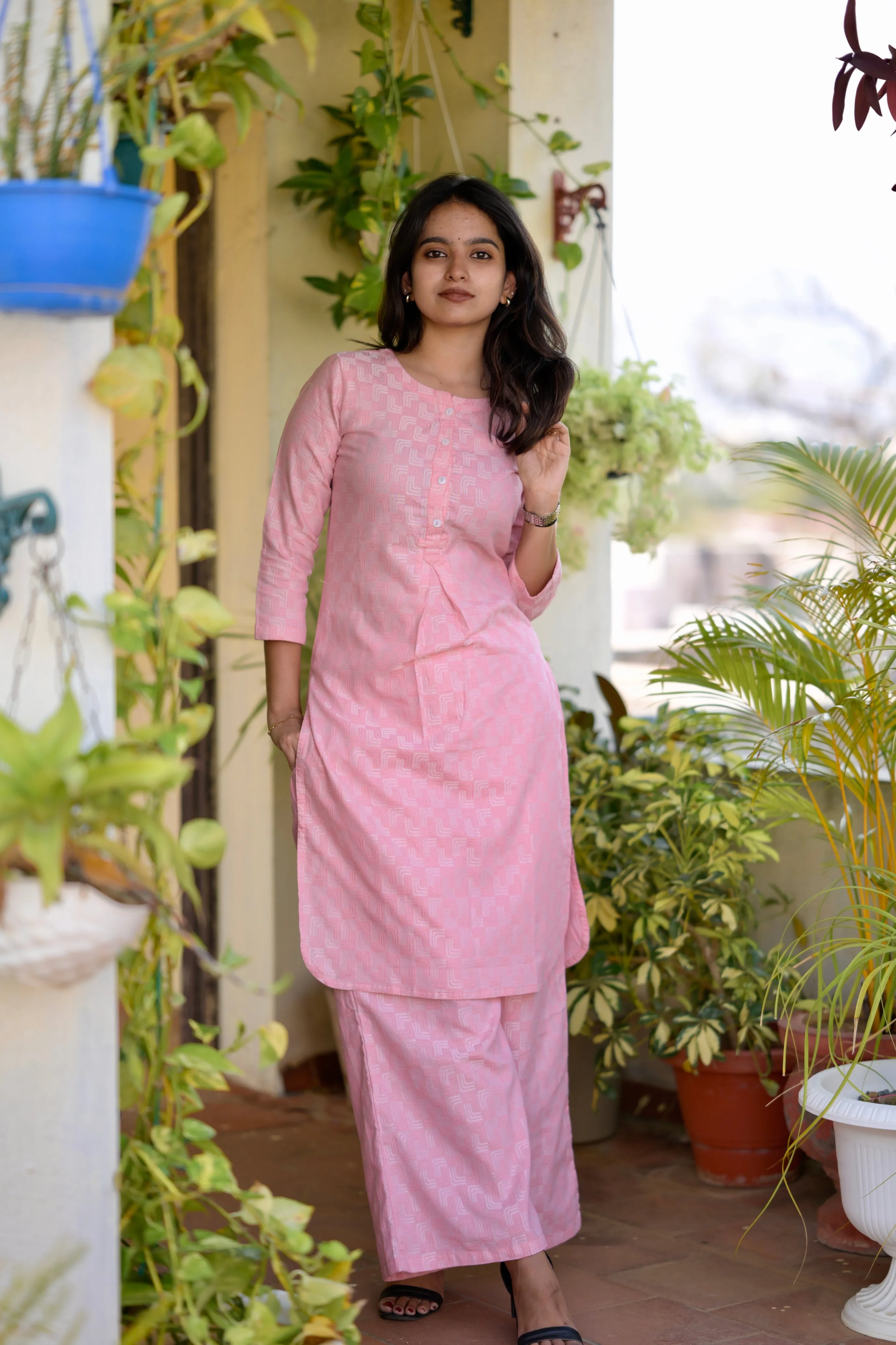Budget Buys #19 - cotton blend kurta set in baby pink