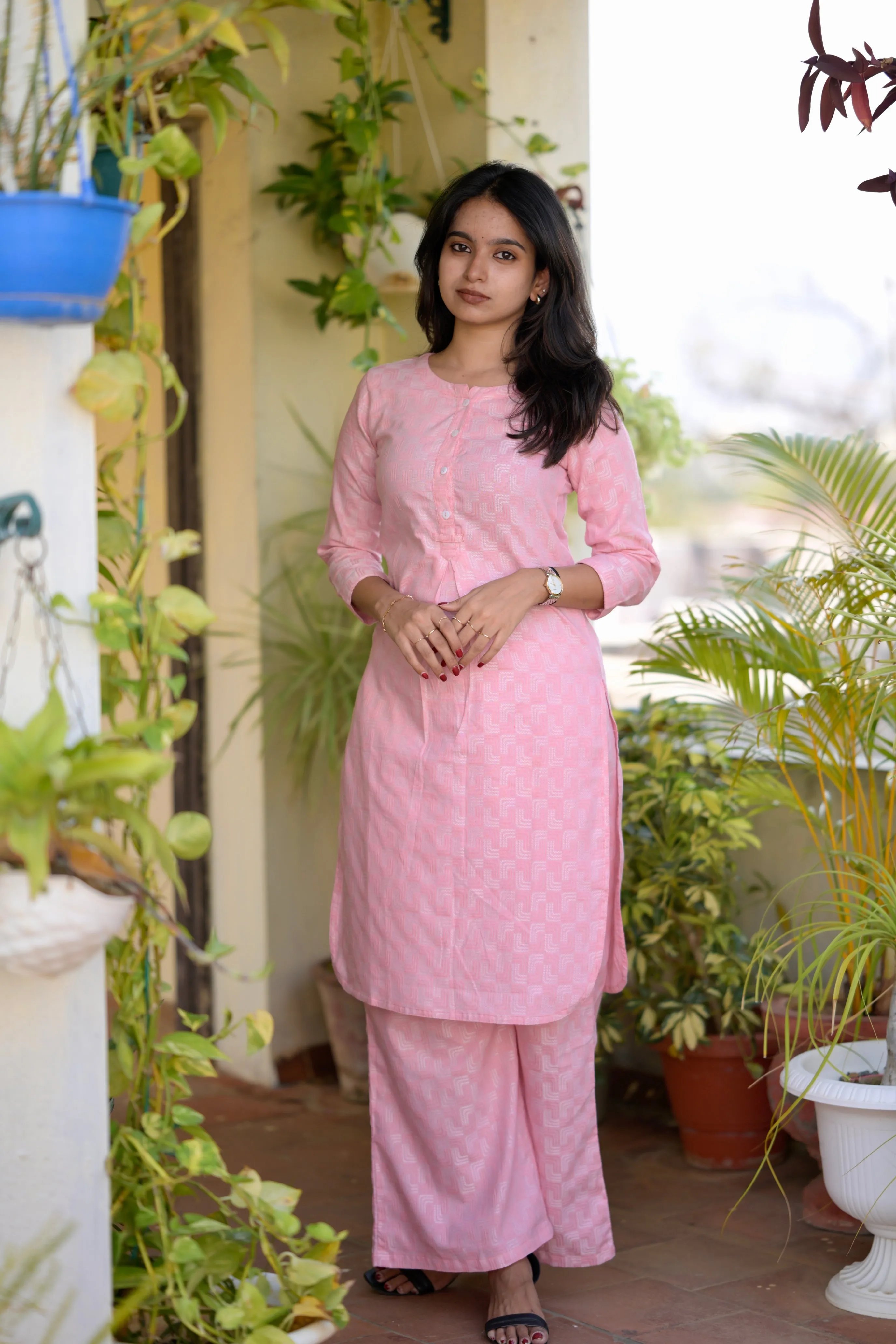 Budget Buys #19 - cotton blend kurta set in baby pink