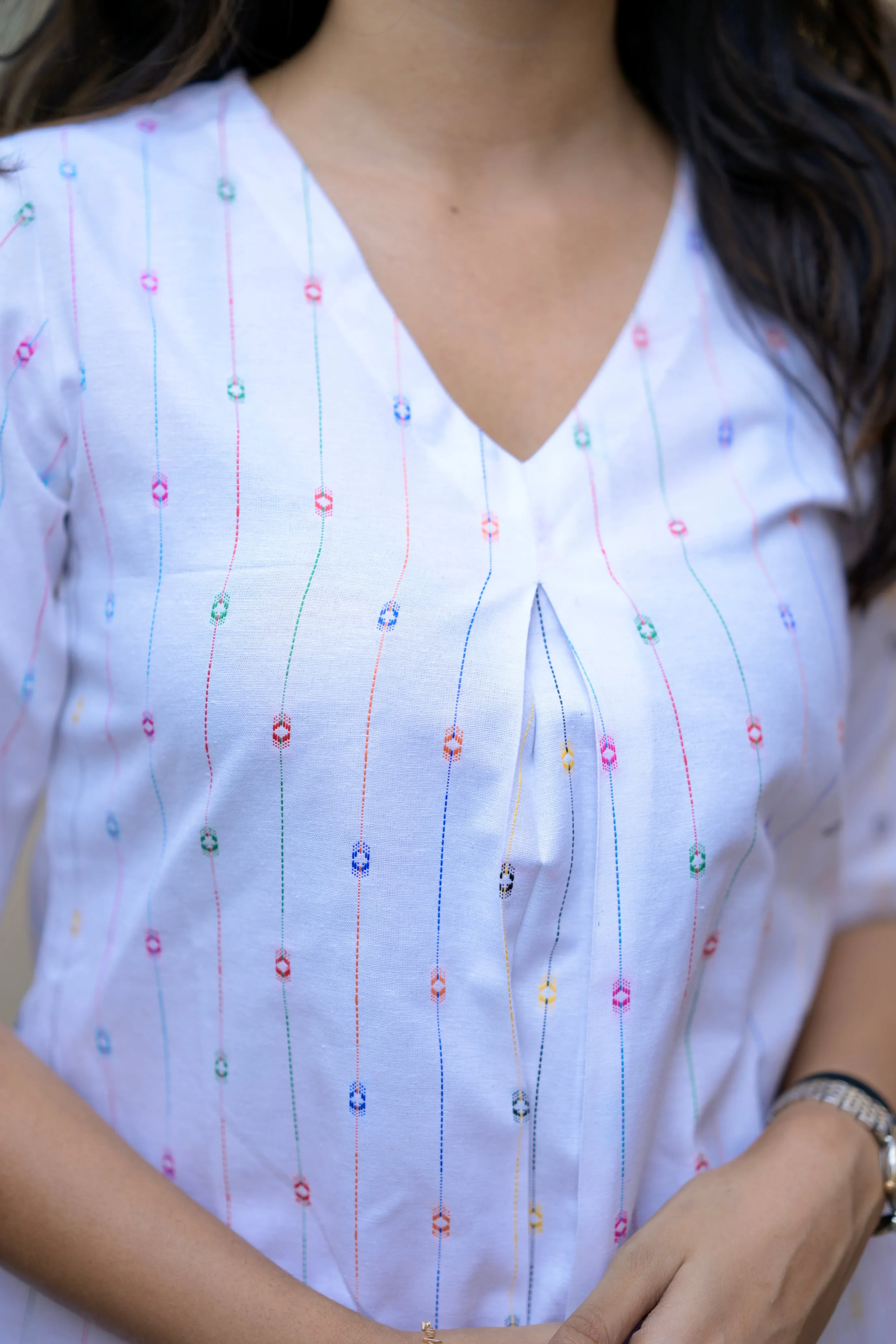Budget Buys #21 - cotton blend A line kurta set in white & pink