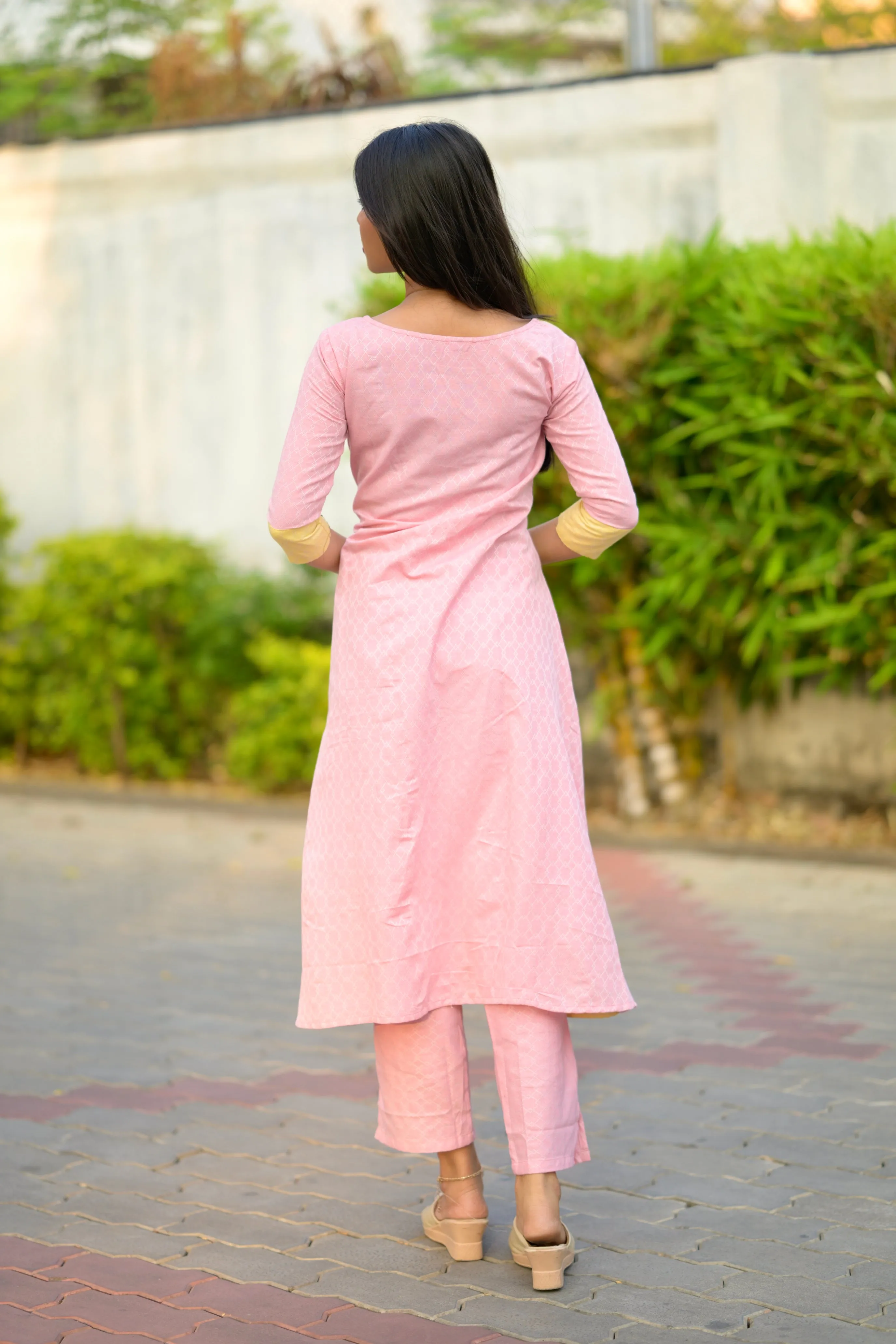 Budget Buys #23 - cotton blend A line kurta set in yellow & pink