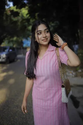 Budget Buys #7 - Cotton blend handwoven kurta set in powder pink