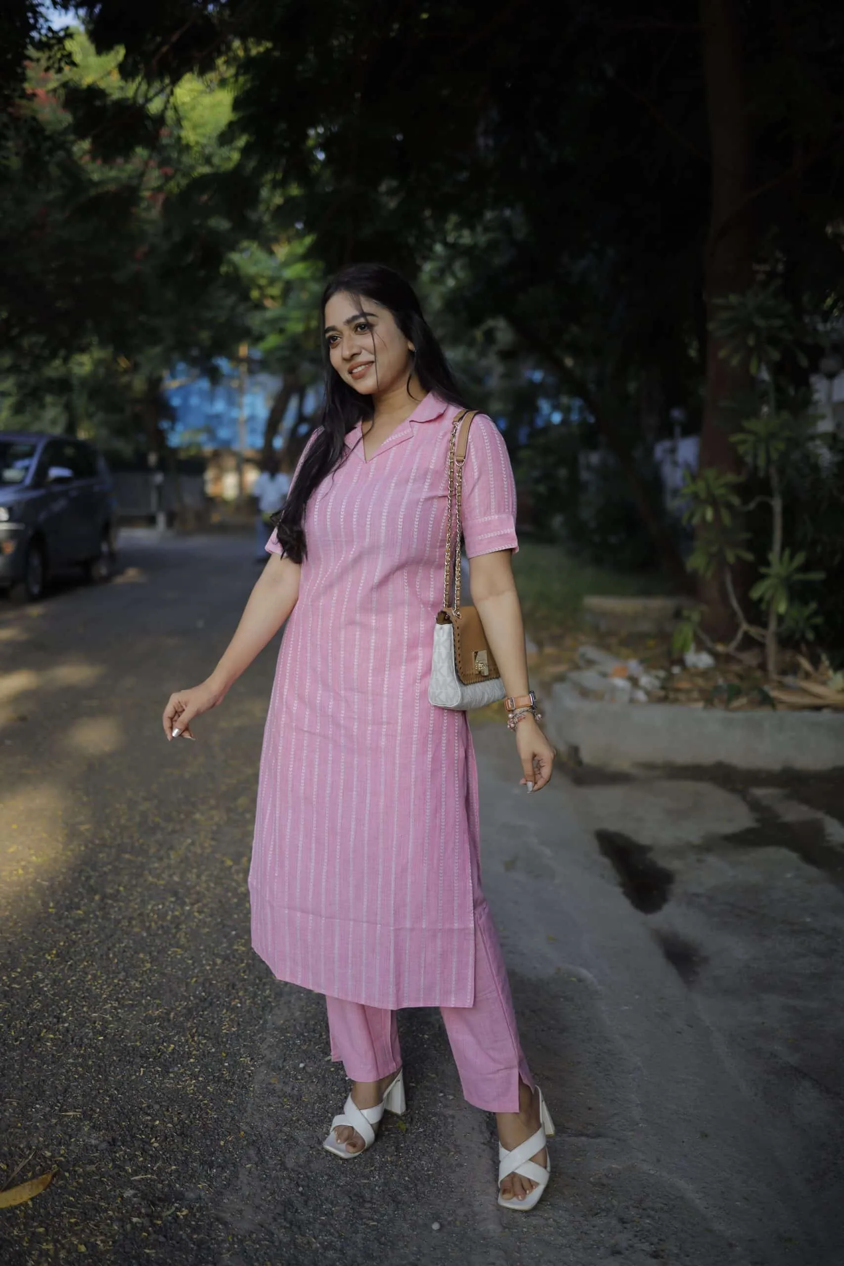 Budget Buys #7 - Cotton blend handwoven kurta set in powder pink