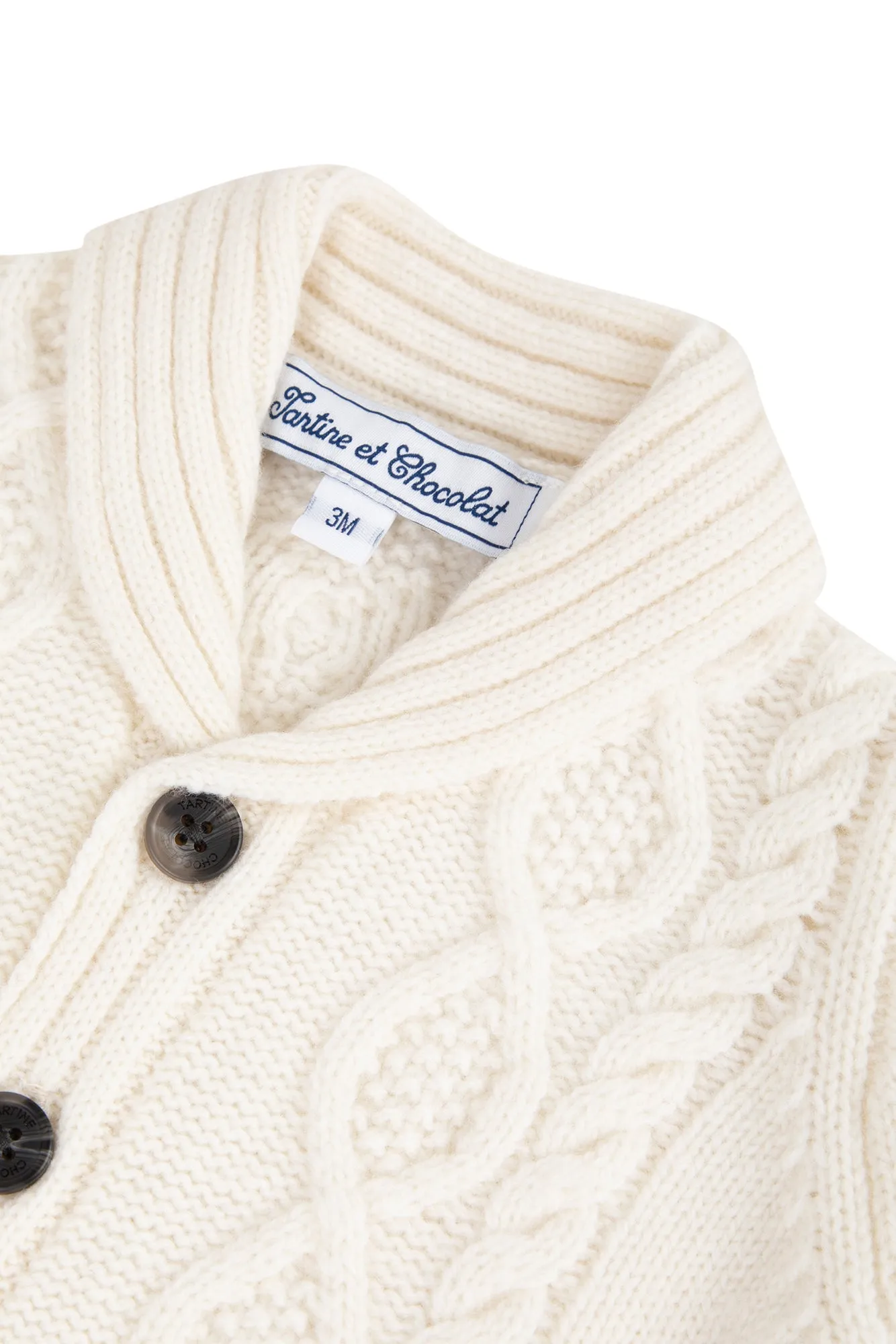 Cardigan - Mother-of-pearl with shawl collar