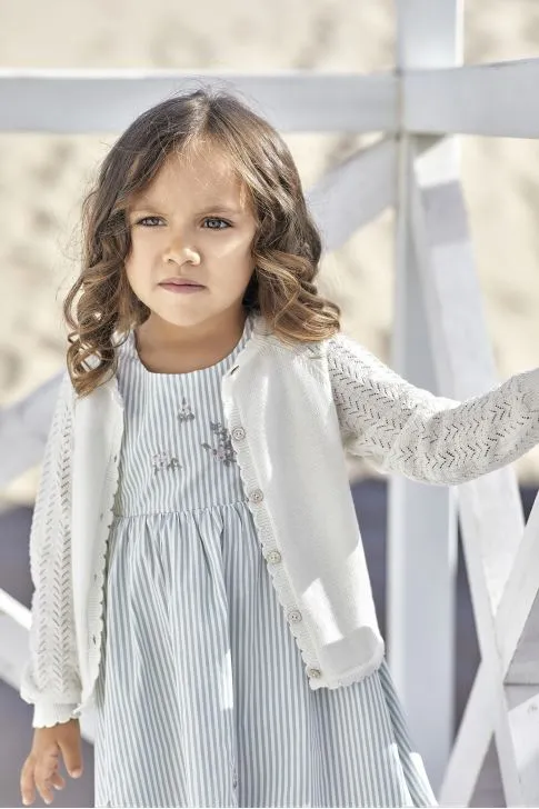 Cardigan - White cotton knit