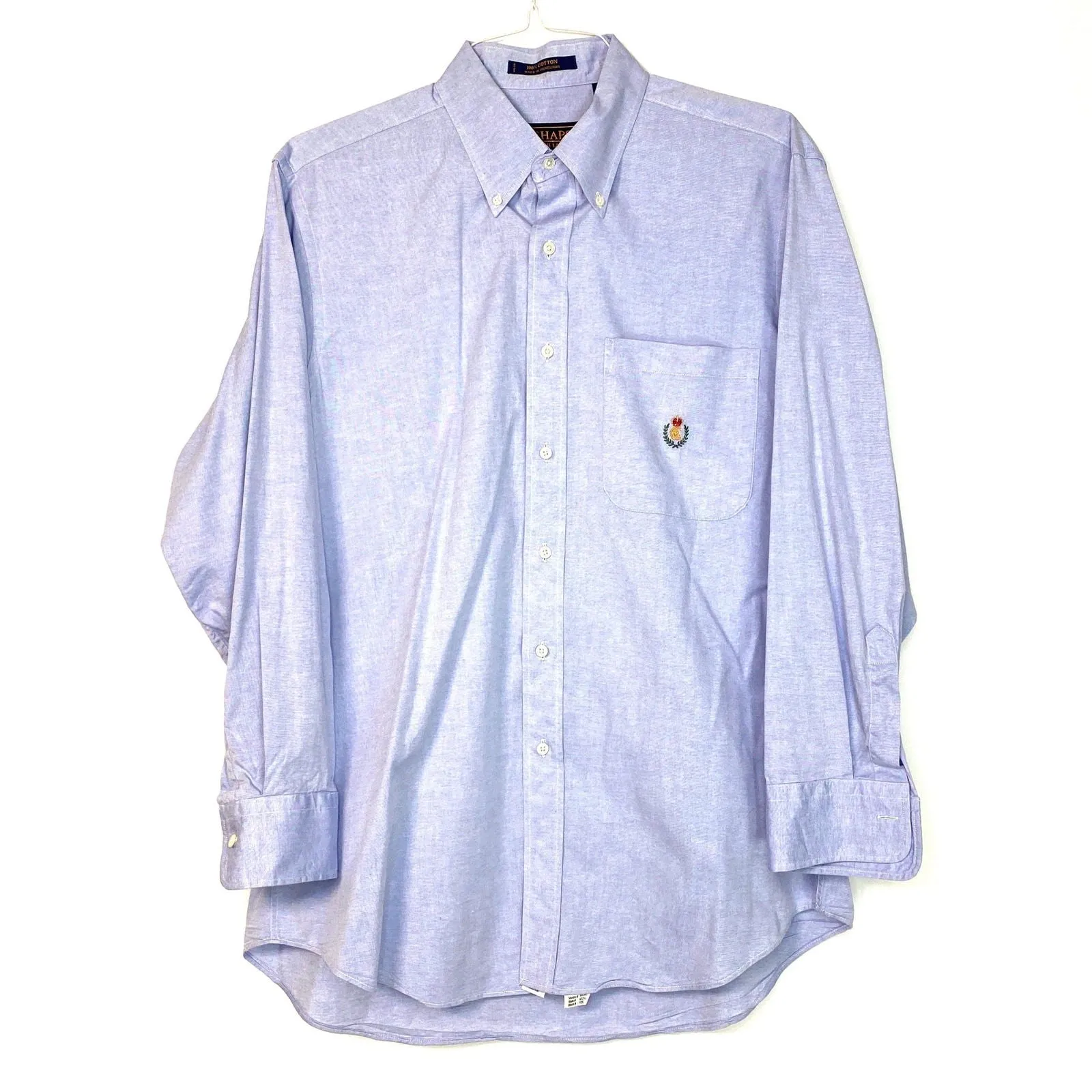 Chaps Ralph Lauren Mens Size XL Dress Shirt Blue Button Down Long Sleeve