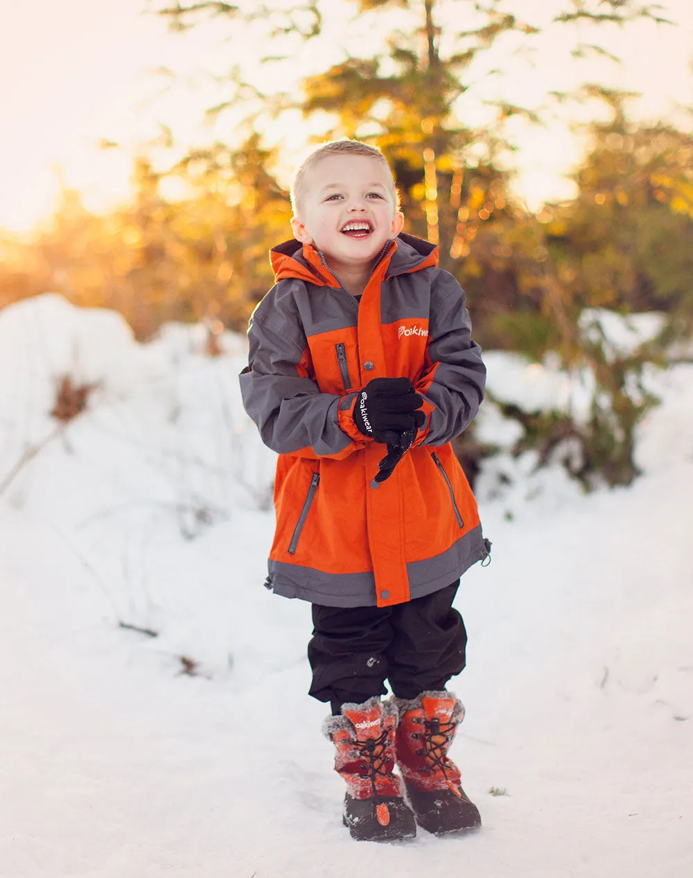CHILDREN’S TRAIL FLEECE LINED JACKET, BURNT ORANGE