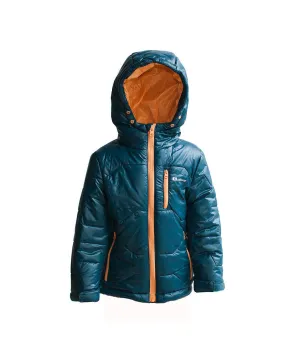 CHILDREN’S WINTER PUFFY JACKET, DARK BLUEORANGE