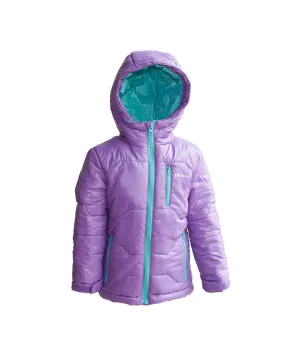CHILDREN’S WINTER PUFFY JACKET, PURPLE/TEAL