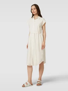 Christian Berg viscose-filled shirtdress with belted waist, ecru