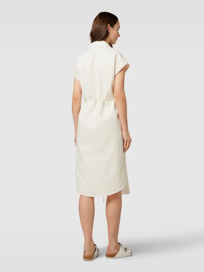 Christian Berg viscose-filled shirtdress with belted waist, ecru