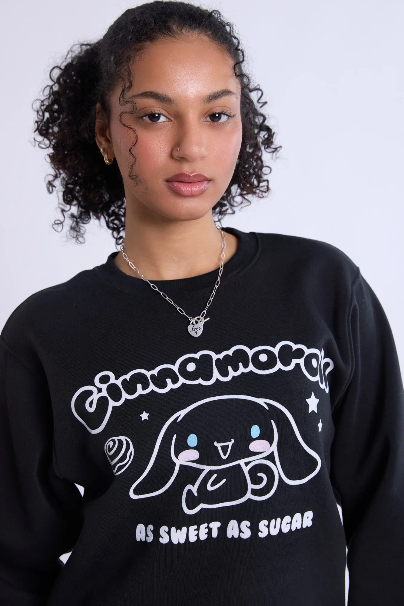 Cinnamoroll Sugar Graphic Crew Neck Sweatshirt