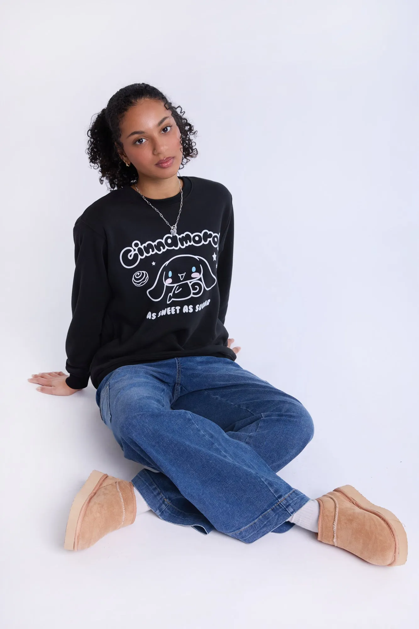Cinnamoroll Sugar Graphic Crew Neck Sweatshirt