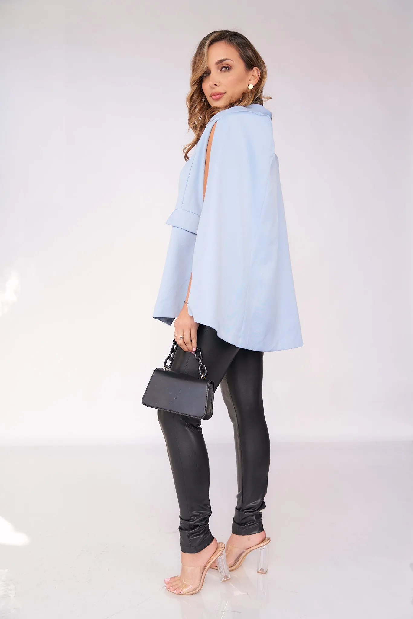 Classic Woman Tuxedo Cape Blazer