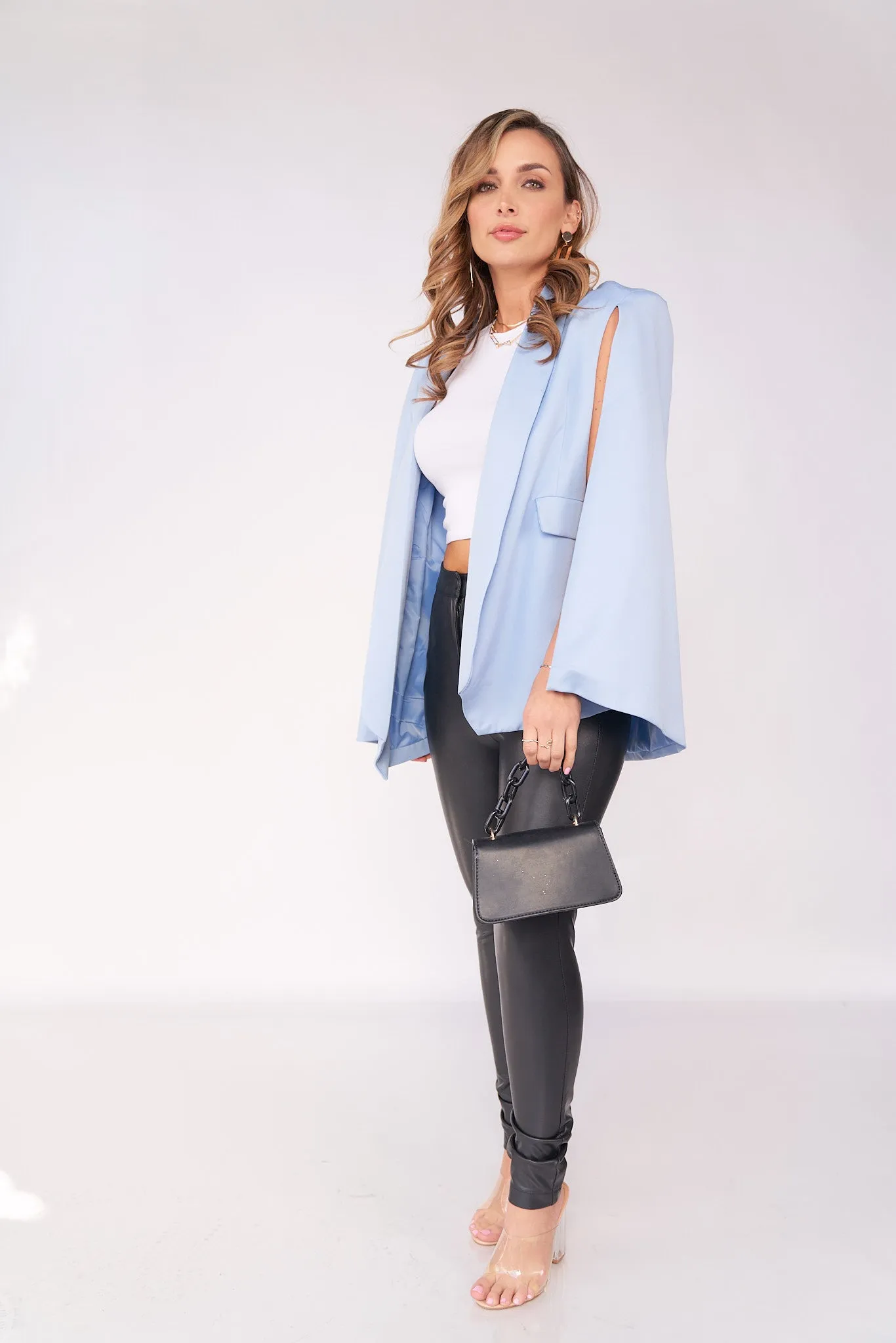 Classic Woman Tuxedo Cape Blazer