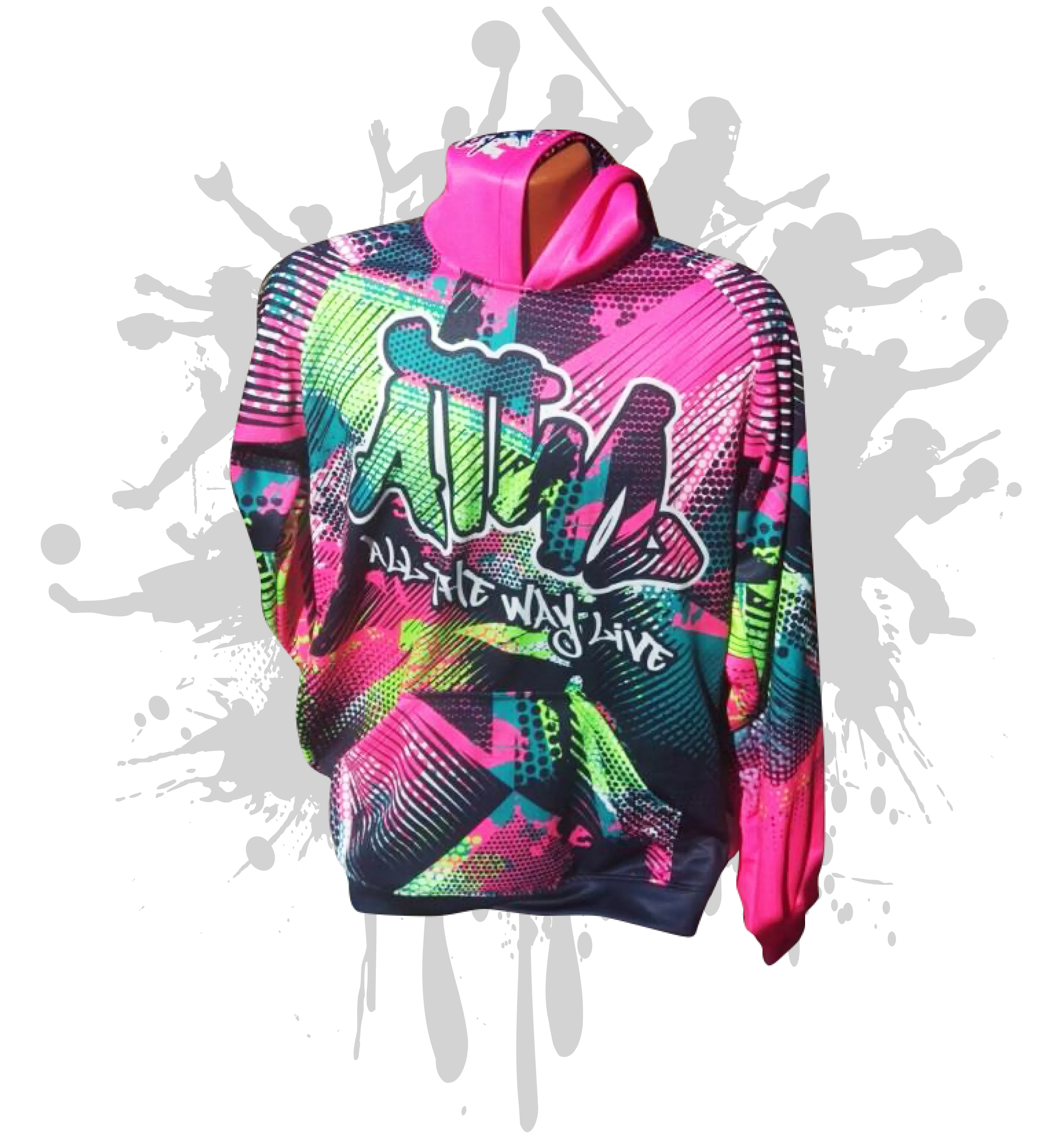 Complex Hoody Unisex PINK/NEON GREEN