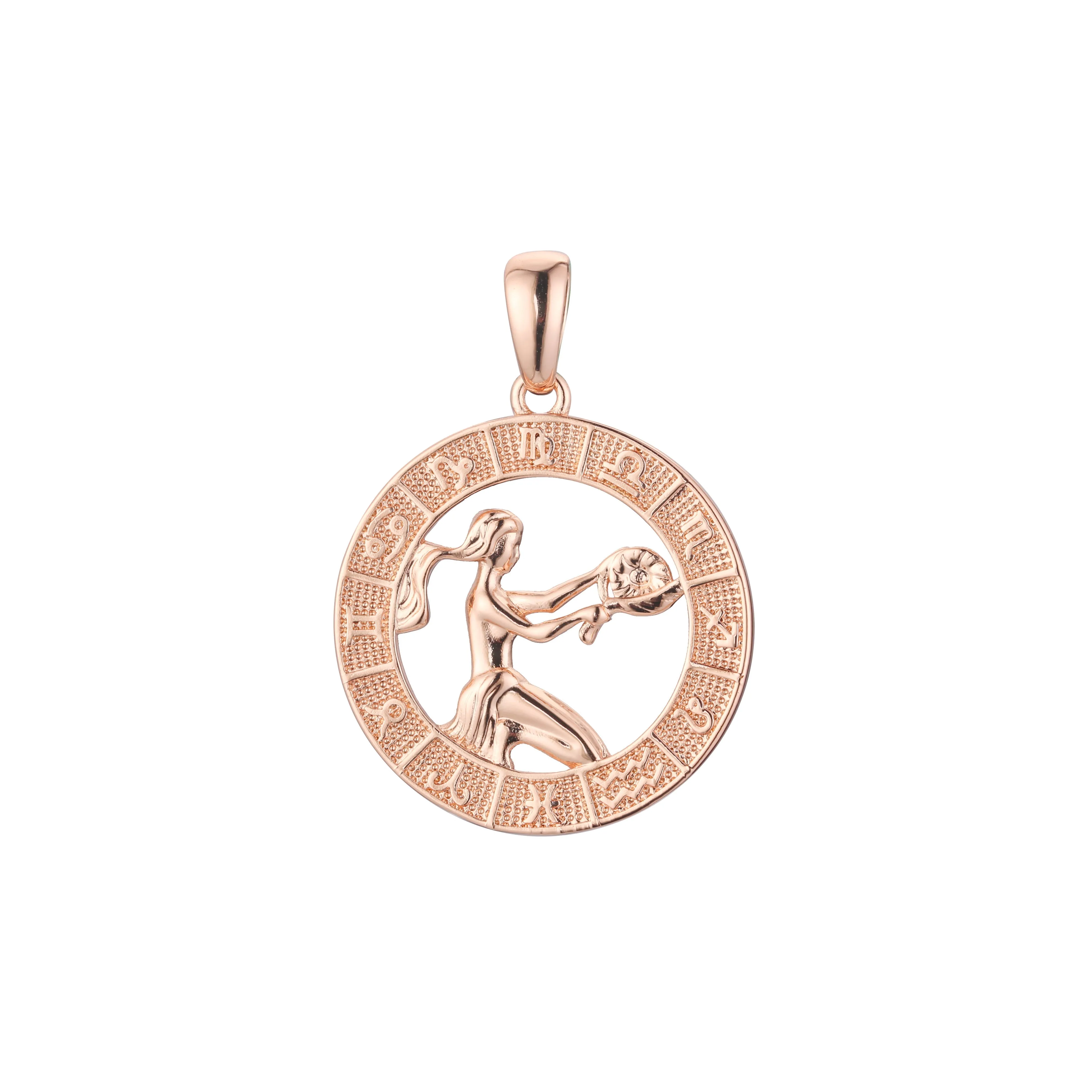 .Constellation Fallon Zodiac constellation Rose Gold two tone pendant - Luxurious Zodiac circle