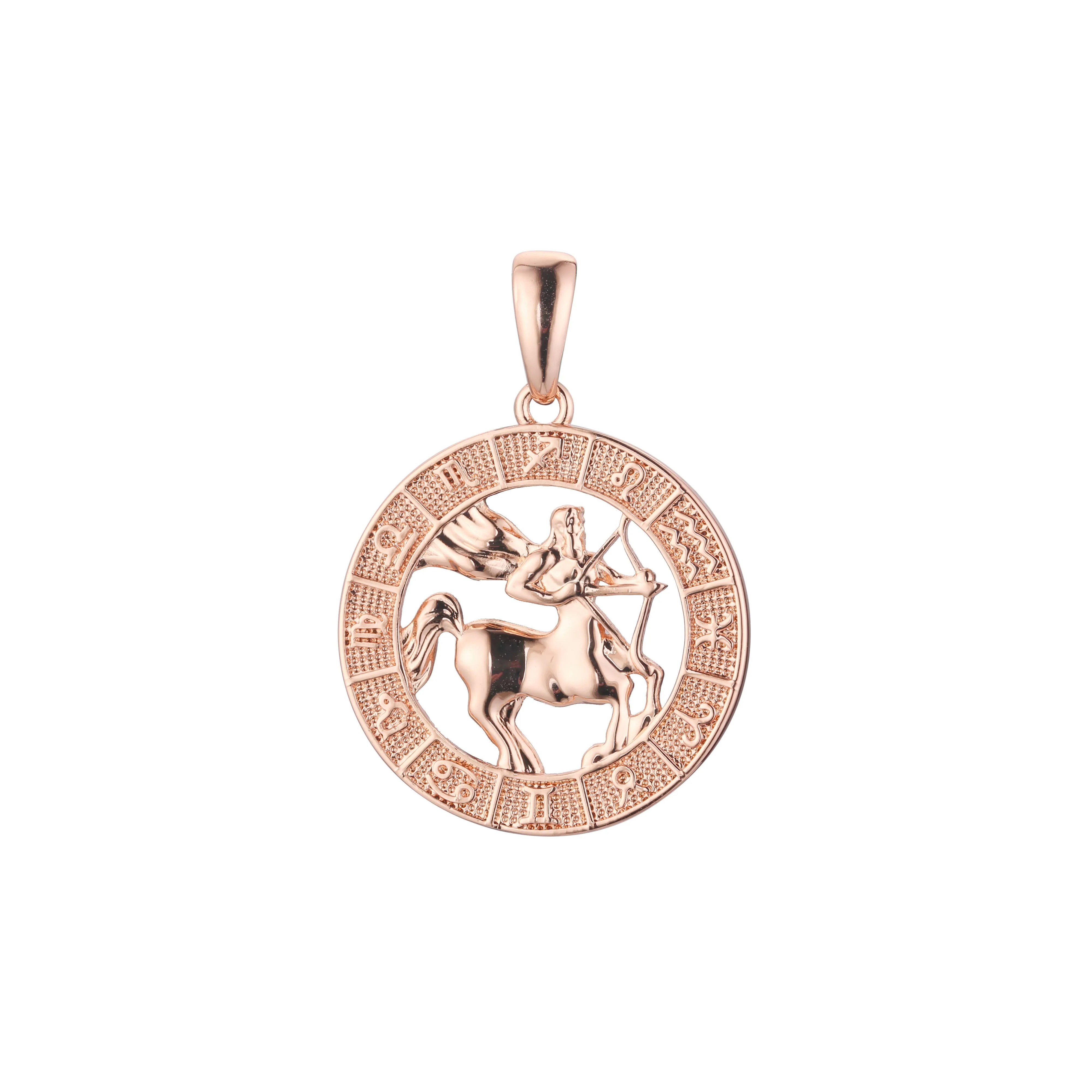 .Constellation Fallon Zodiac constellation Rose Gold two tone pendant - Luxurious Zodiac circle