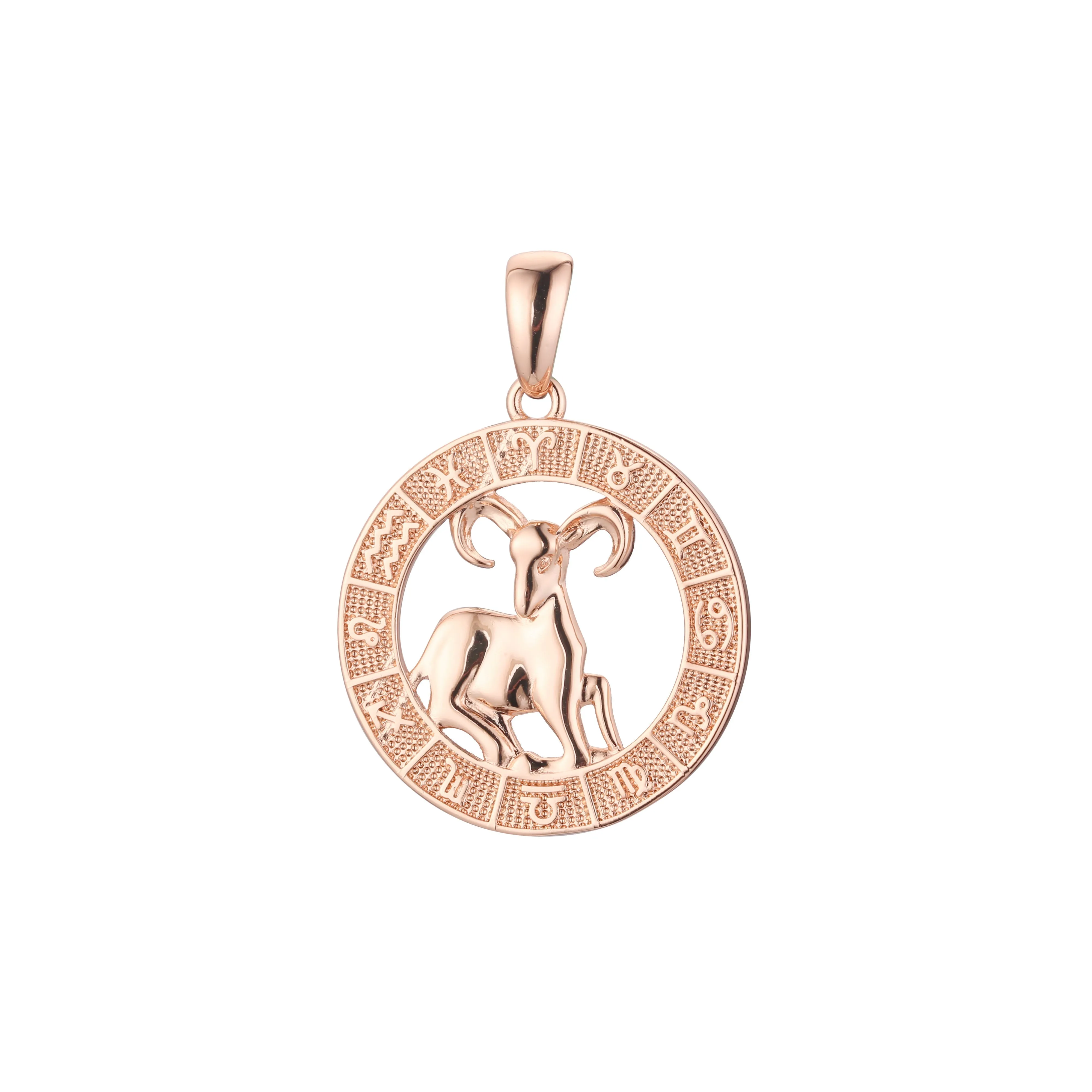 .Constellation Fallon Zodiac constellation Rose Gold two tone pendant - Luxurious Zodiac circle