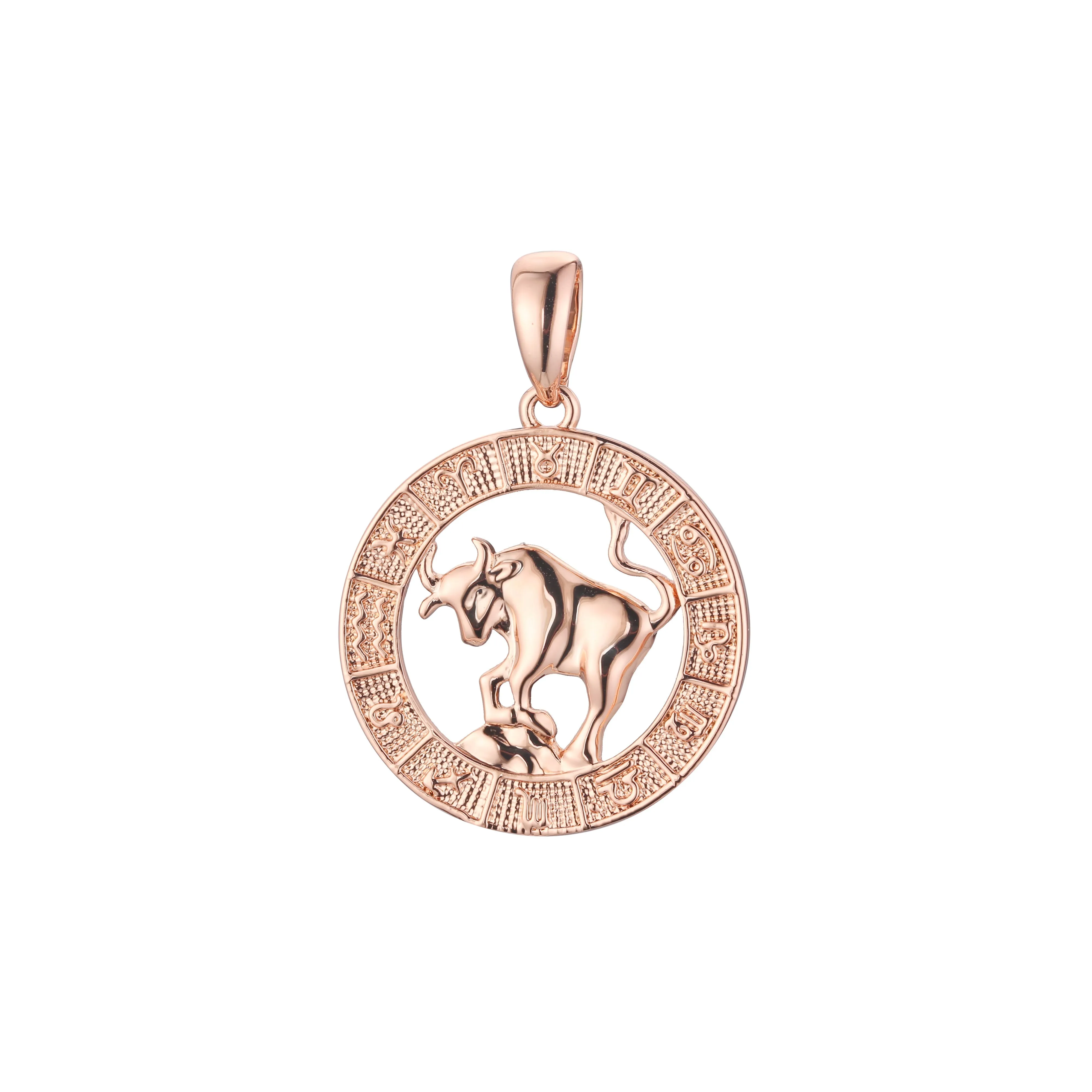 .Constellation Fallon Zodiac constellation Rose Gold two tone pendant - Luxurious Zodiac circle