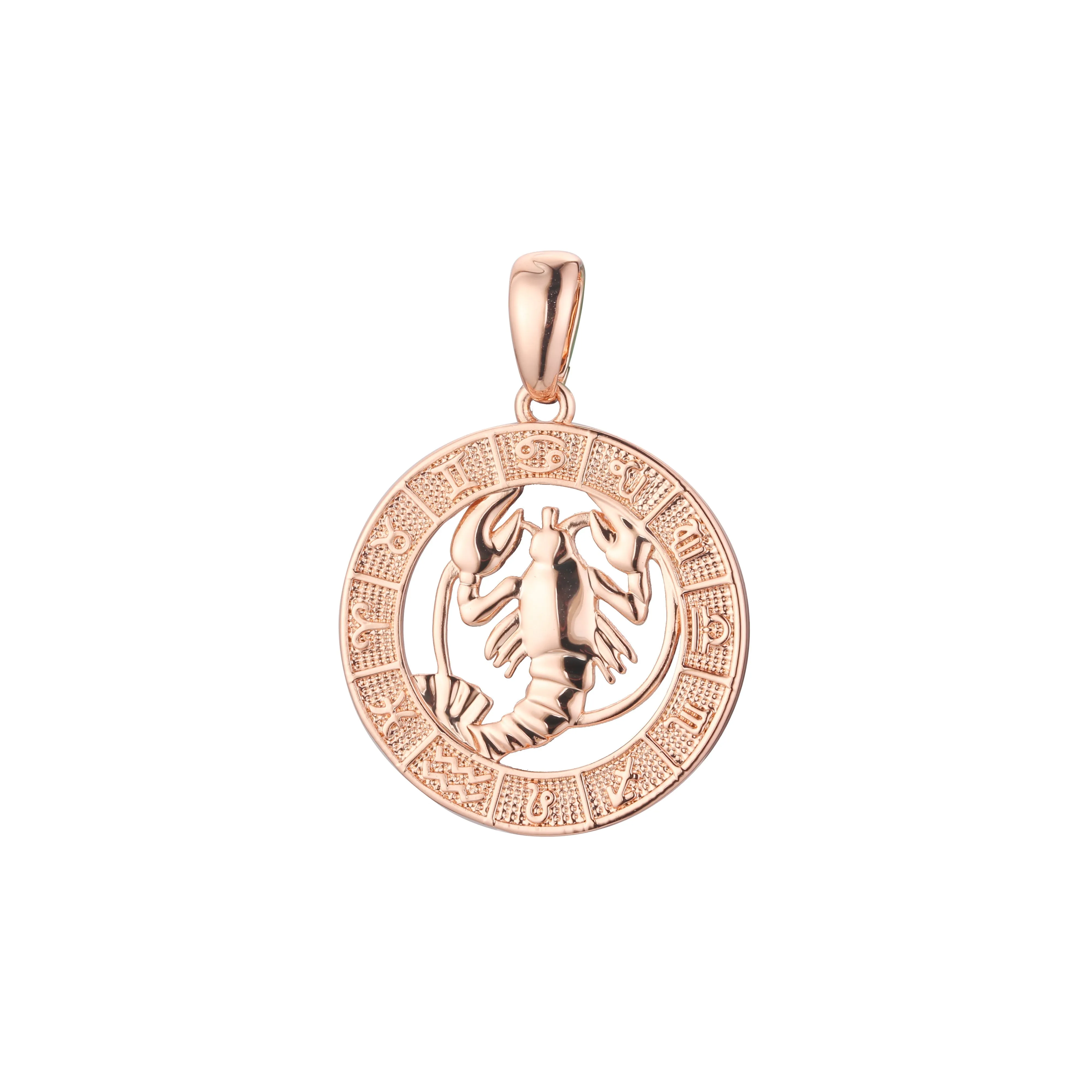 .Constellation Fallon Zodiac constellation Rose Gold two tone pendant - Luxurious Zodiac circle