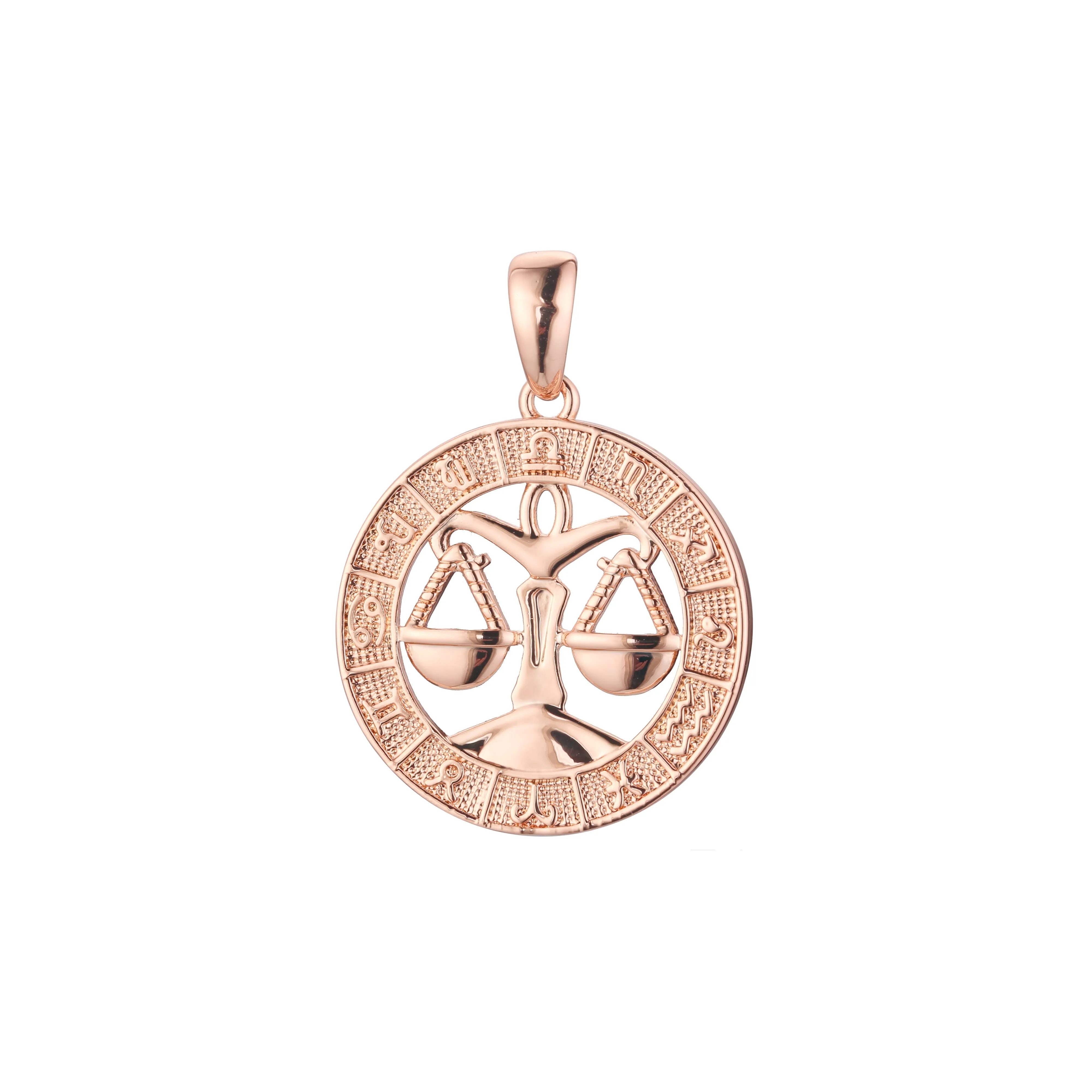 .Constellation Fallon Zodiac constellation Rose Gold two tone pendant - Luxurious Zodiac circle