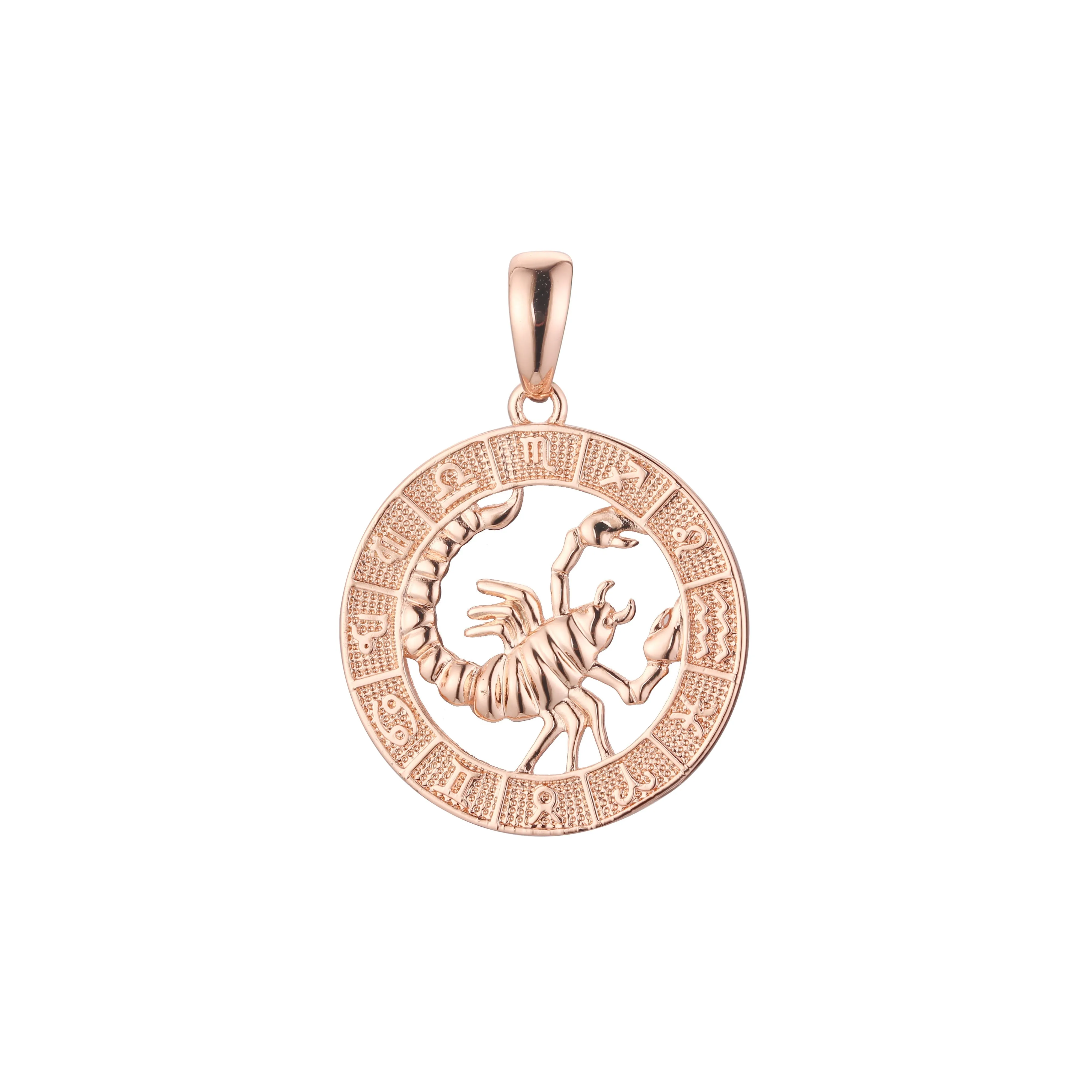 .Constellation Fallon Zodiac constellation Rose Gold two tone pendant - Luxurious Zodiac circle