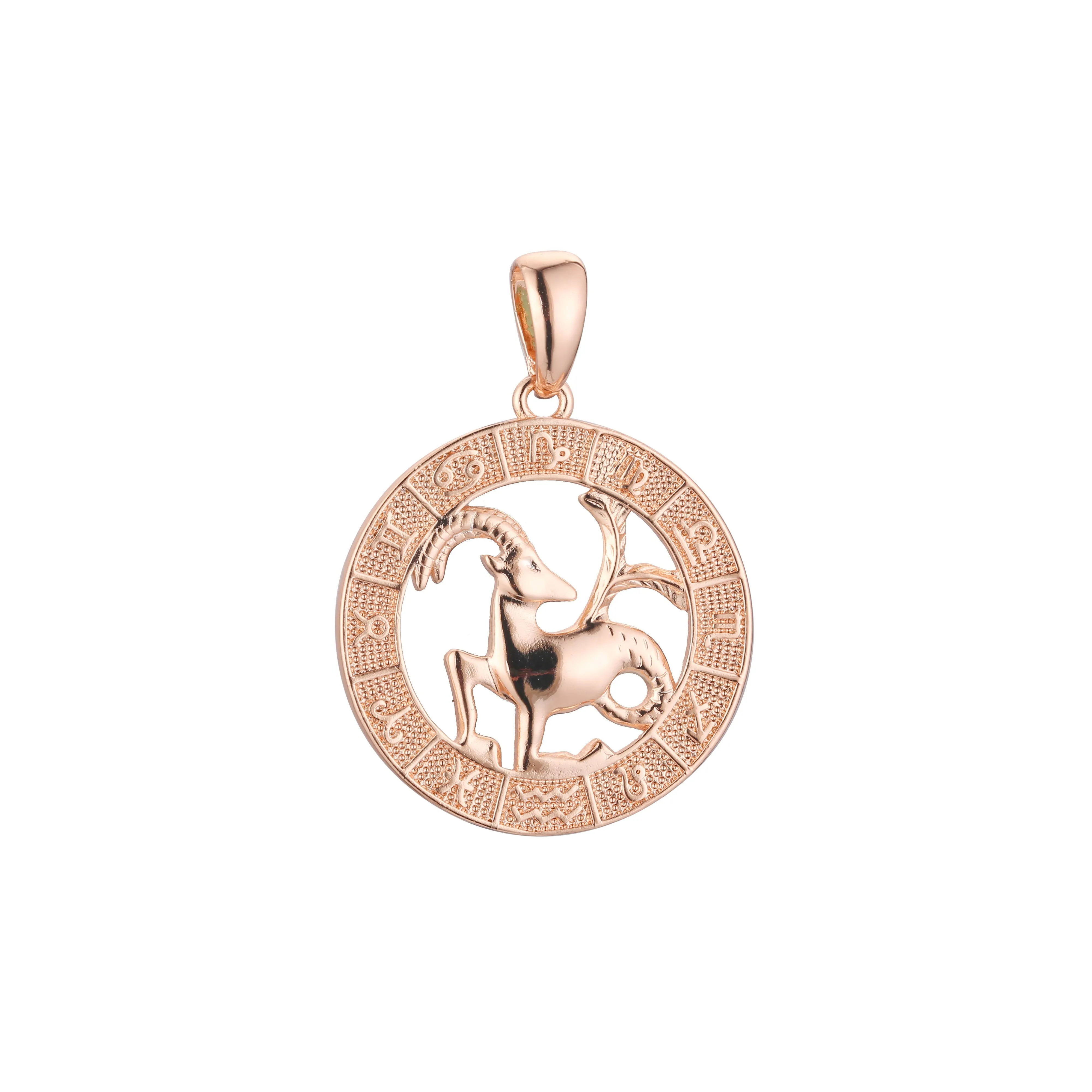 .Constellation Fallon Zodiac constellation Rose Gold two tone pendant - Luxurious Zodiac circle
