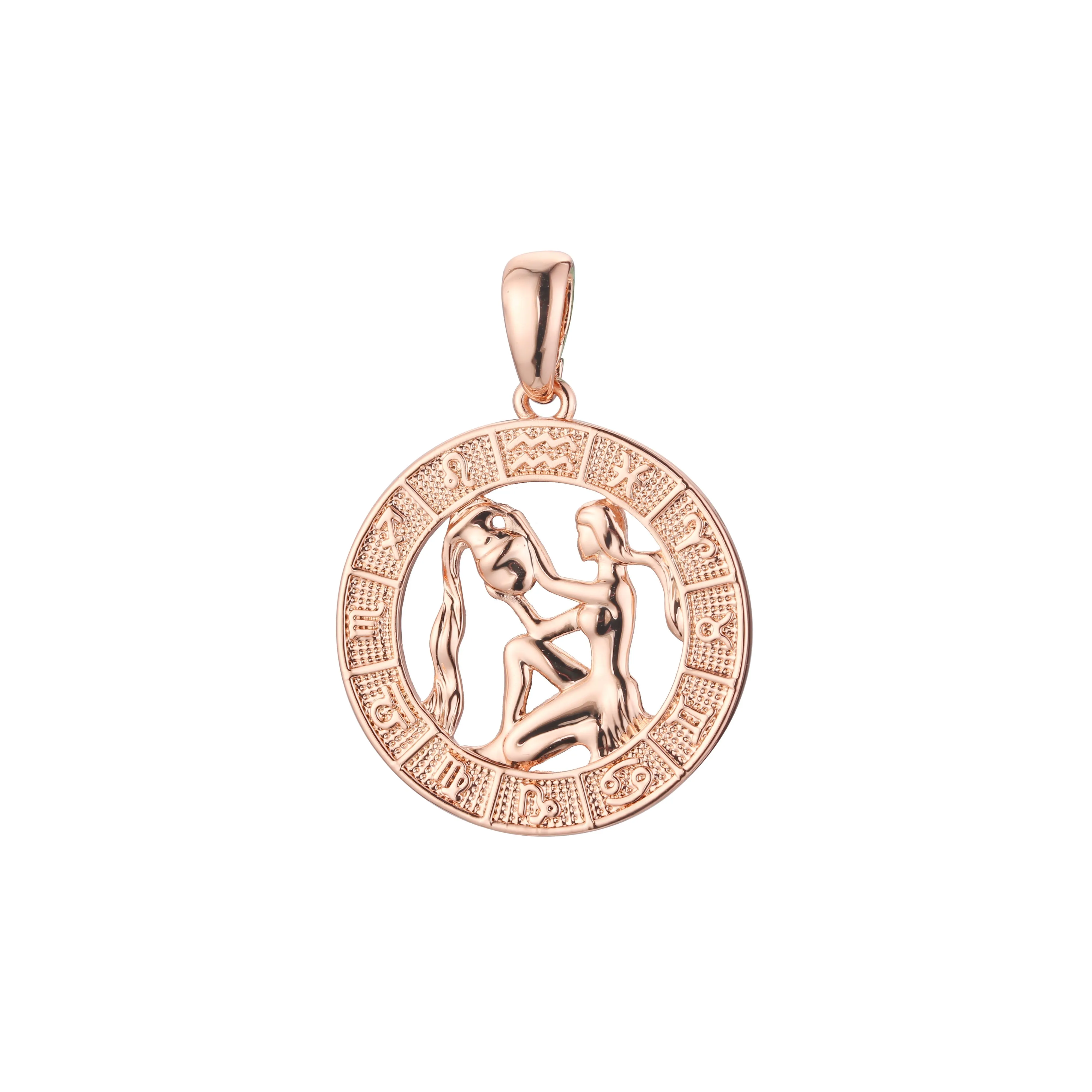 .Constellation Fallon Zodiac constellation Rose Gold two tone pendant - Luxurious Zodiac circle